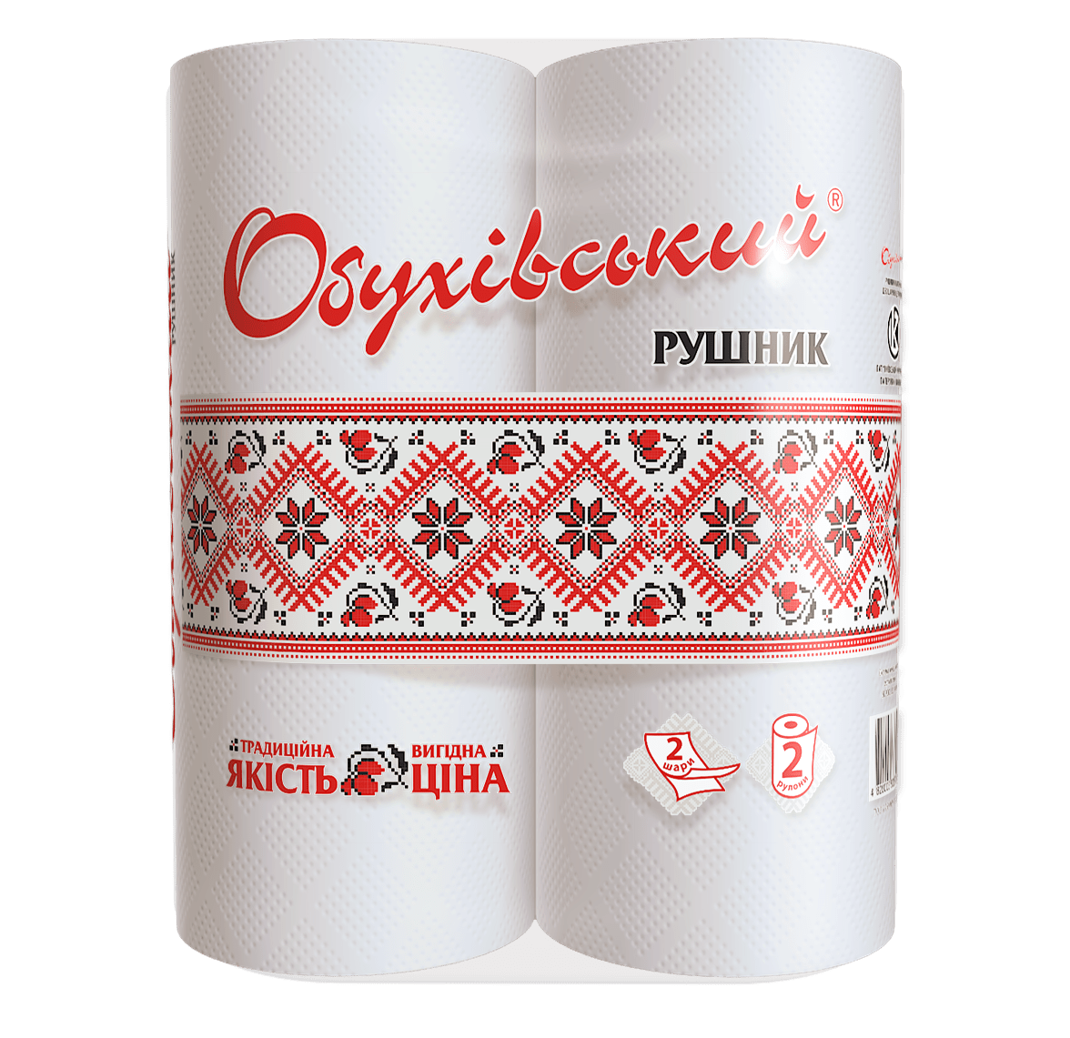 Обухівський Рушник 2ш. білий 02шт. н/гл